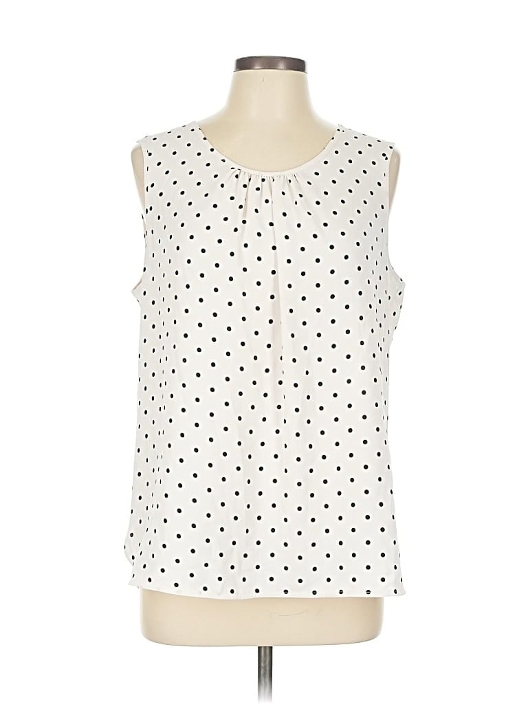 Pre-owned Anne Klein Sleeveless Blouse In White
