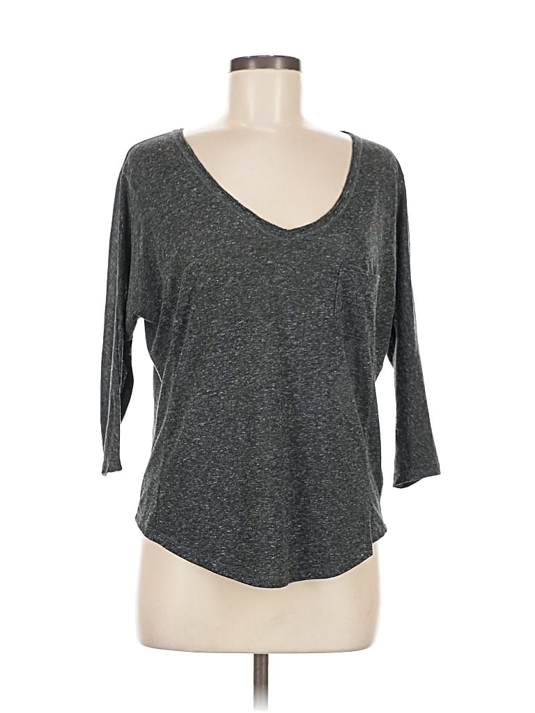 Pre-owned American Eagle Outfitters 3/4 Sleeve T-shirt In Gray