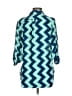 The Rage 100% Polyester Chevron-herringbone Teal Blue 3/4 Sleeve Blouse Size S - photo 2