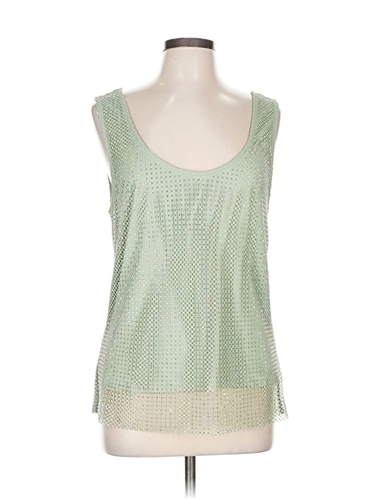 Pre-owned Sunday In Brooklyn Sleeveless Top Green Scoop Neck Tops
