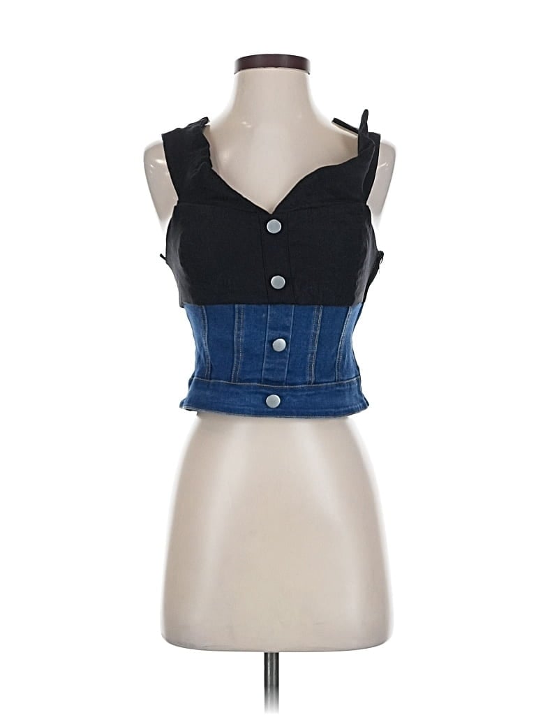 Pre-owned Blue Blush Tank Top Blue Strapless Neckline Tops