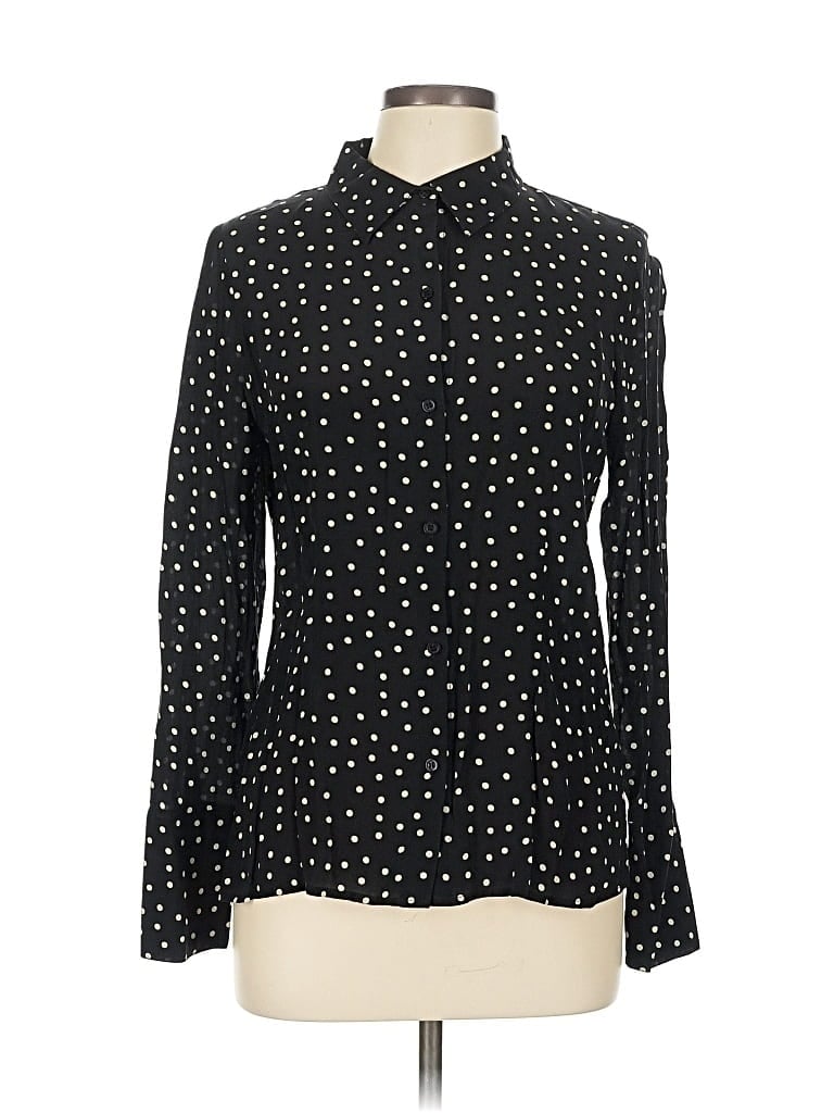 Pre-owned Mixit Long Sleeve Blouse In Black