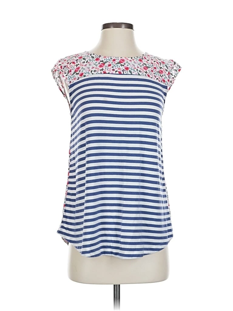 Pre-owned Matilda Jane Short Sleeve Top Blue Strapless Neckline Tops