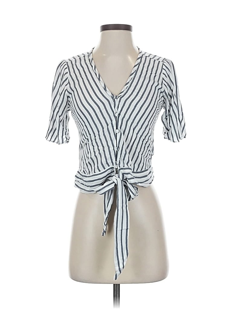 Pre-owned Abercrombie & Fitch Short Sleeve Blouse In Blue