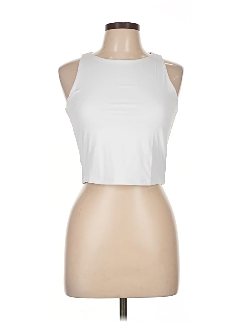 Pre-owned Reoria Sleeveless Top White Halter Neckline Tops