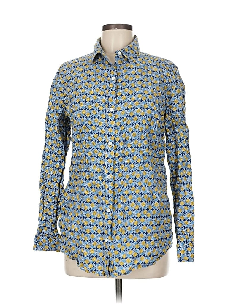 Pre-owned J. Mclaughlin Long Sleeve Button Down Shirt In Blue