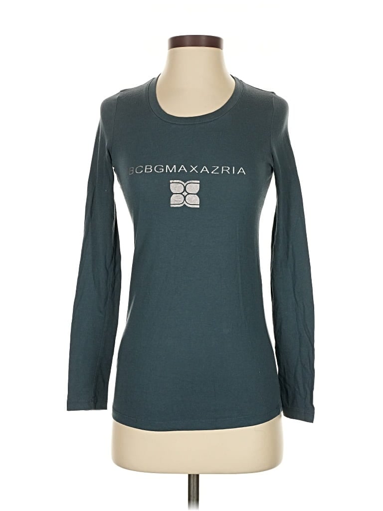 Pre-owned Bcbgmaxazria Long Sleeve T-shirt In Blue