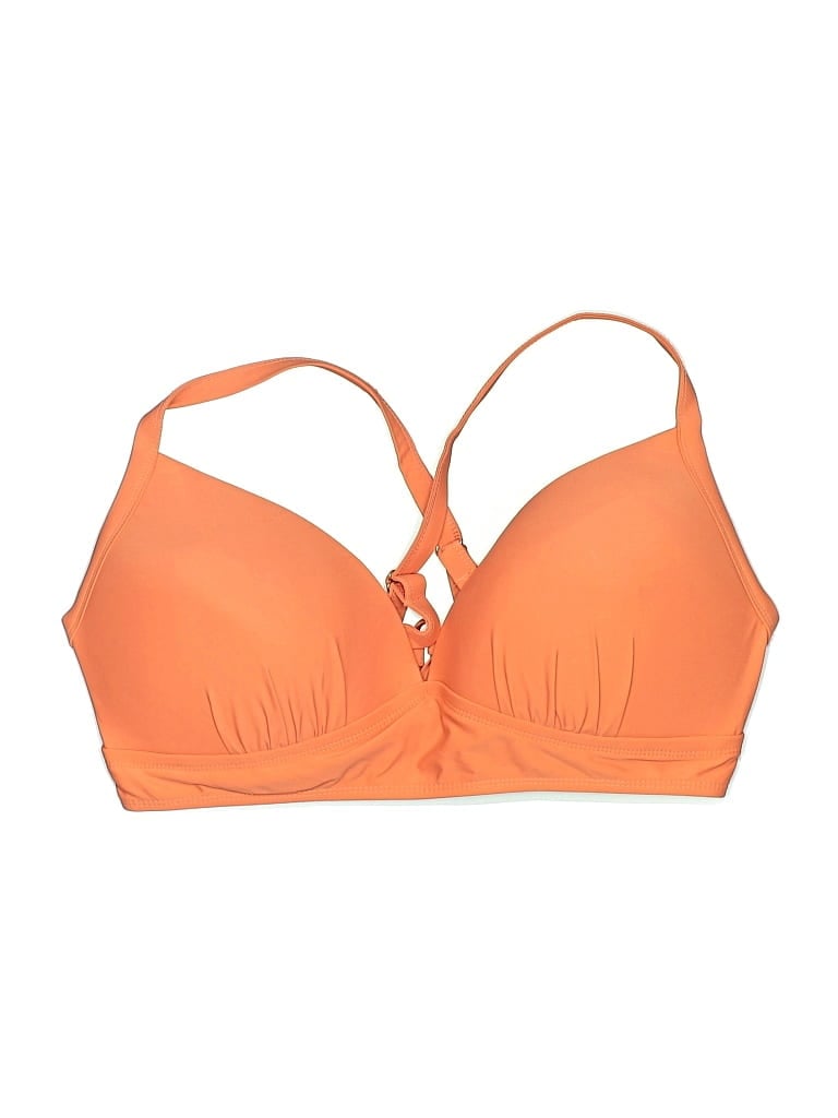 Pre-owned Time And Tru Swimsuit Top Orange Swimwear