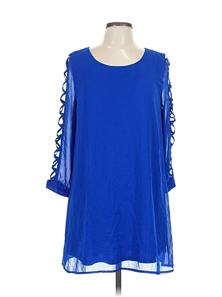 Pre-owned Mine 3/4 Sleeve Blouse In Blue