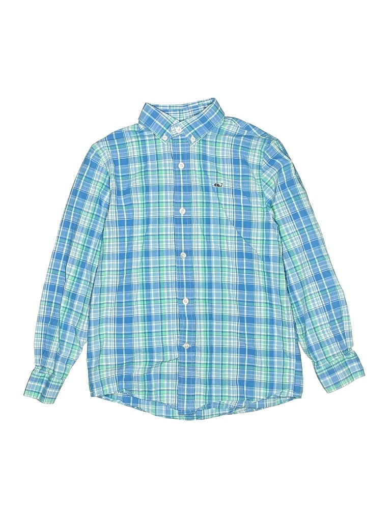 Pre-owned Vineyard Vines Kids' Long Sleeve Button Down Shirt In Blue