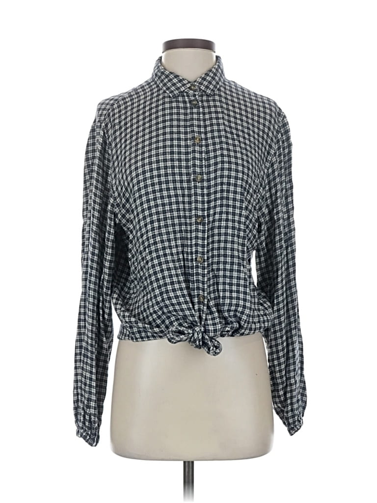 Pre-owned American Eagle Outfitters Long Sleeve Blouse In Gray