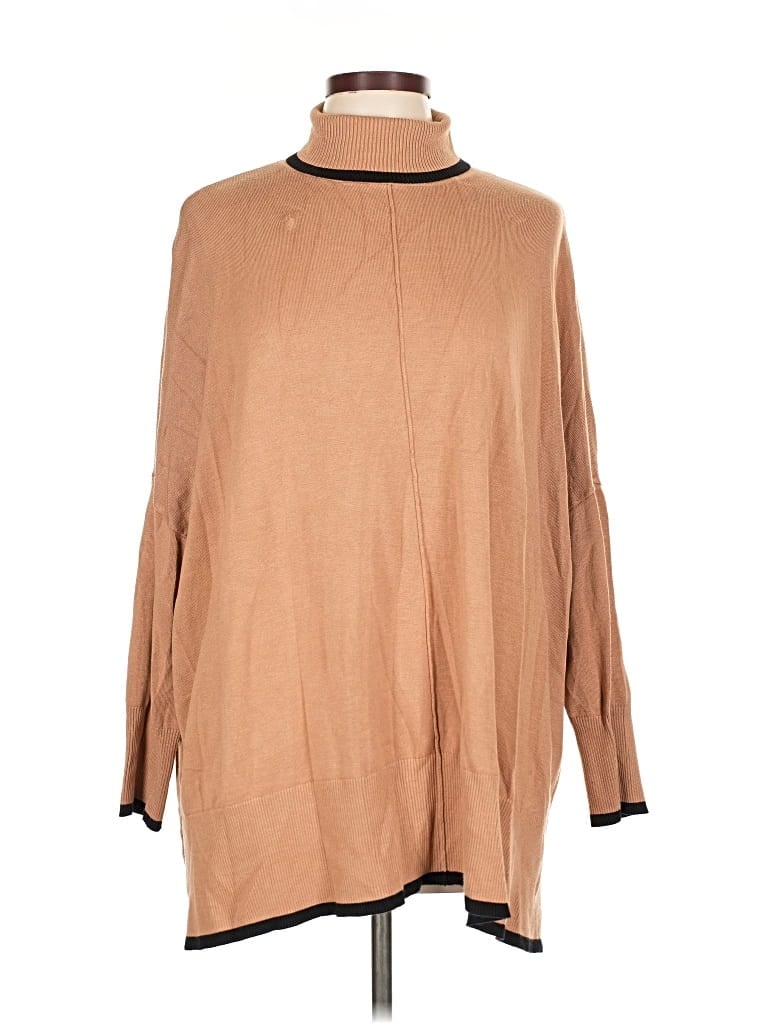 Pre-owned Adrianna Papell Turtleneck Sweater In Brown