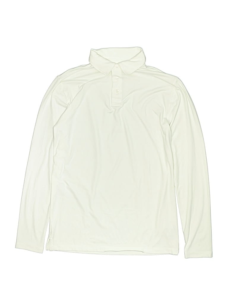 Pre-owned Crewcuts Kids' Long Sleeve Top Ivory Tops In White