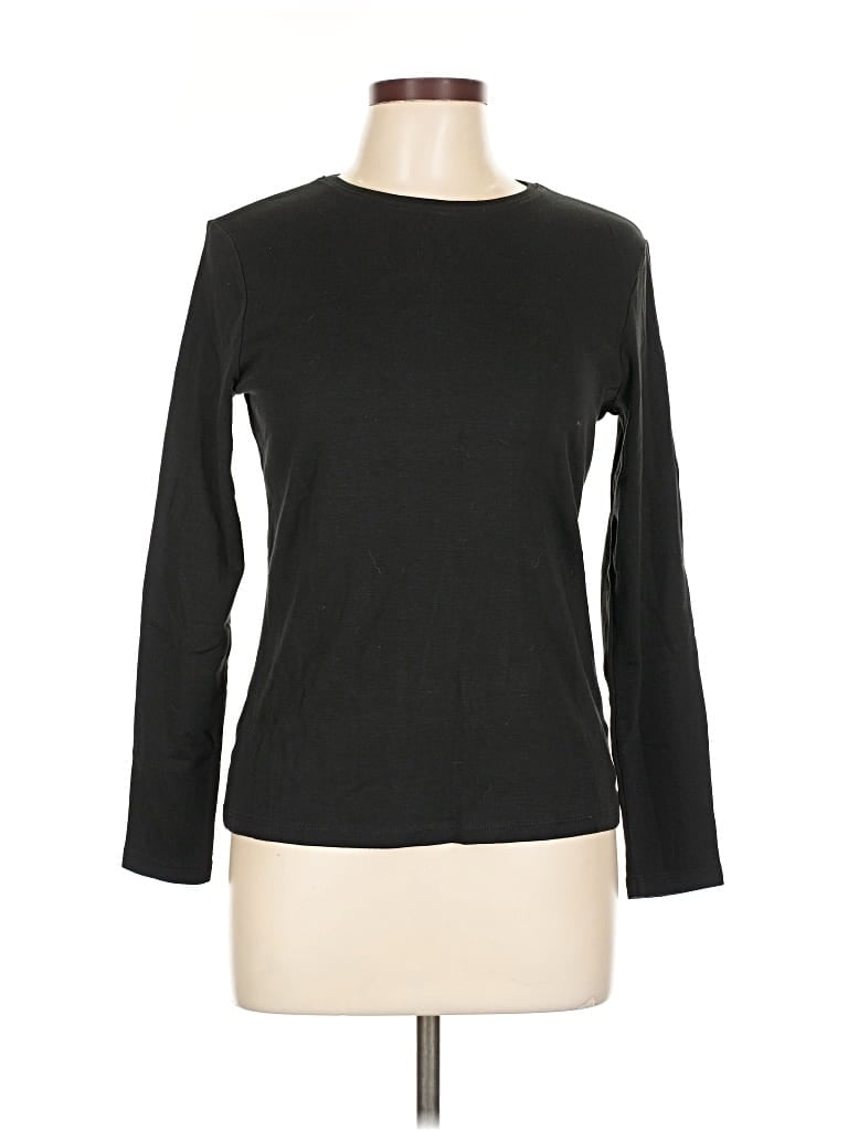 Pre-owned Ann Taylor Loft Long Sleeve T-shirt In Black