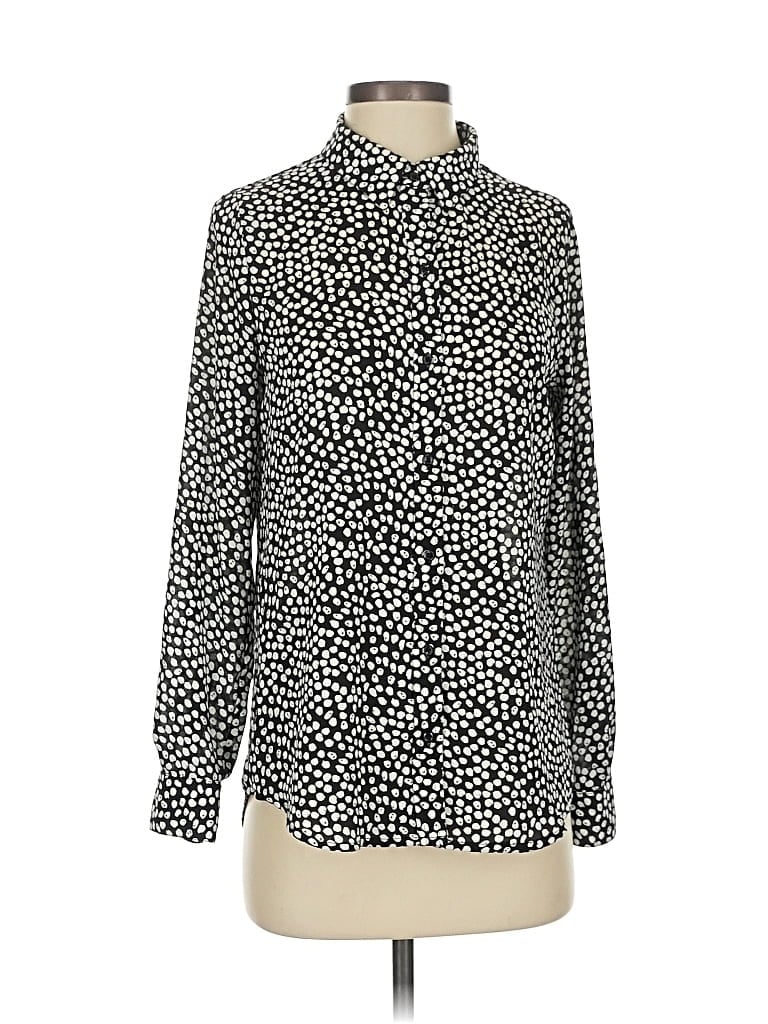 Pre-owned Apt. 9 Long Sleeve Blouse In Black