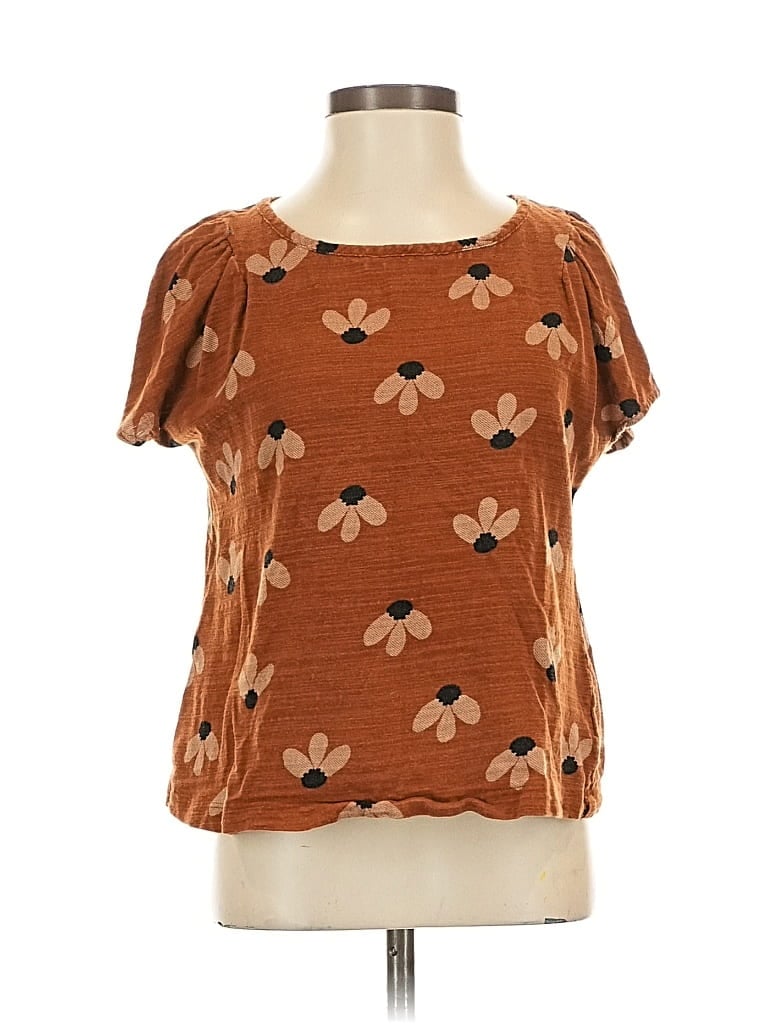 Pre-owned Eva Franco Short Sleeve T-shirt In Brown