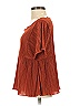 Madewell 100% Polyester Orange Short Sleeve Blouse Size XXS - photo 5