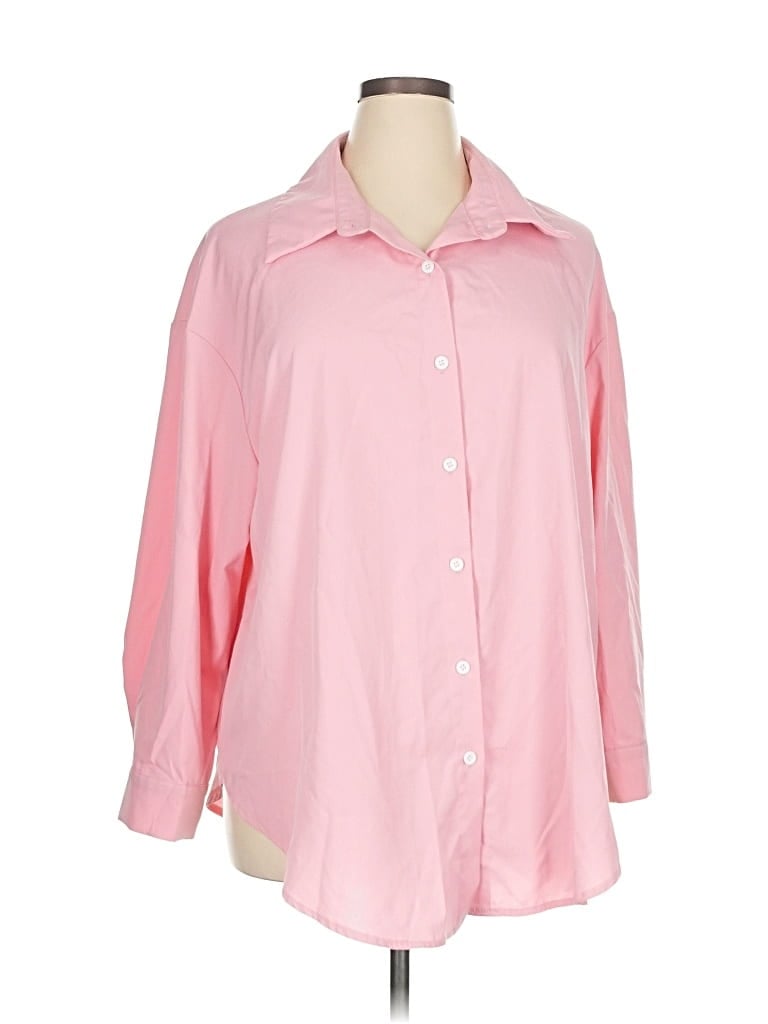 Pre-owned Shein Curve 3/4 Sleeve Blouse In Pink