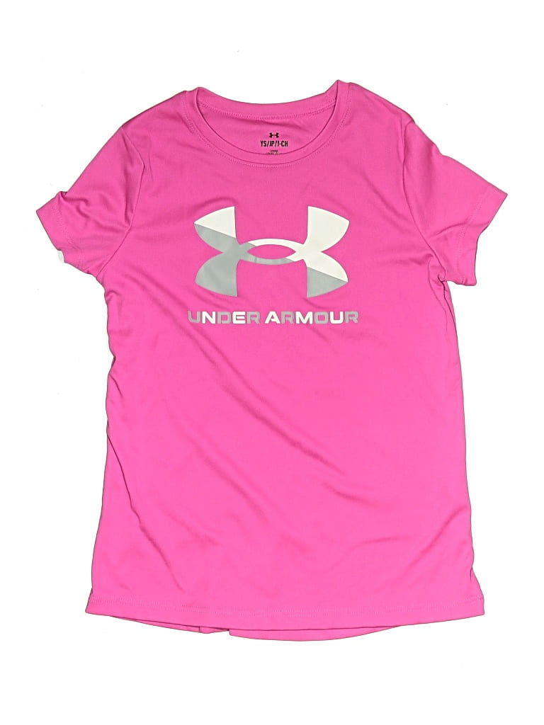 Pre-owned Under Armour Kids' Short Sleeve T-shirt In Pink