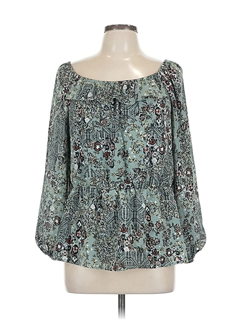 Pre-owned Maurices 3/4 Sleeve Blouse In Green