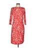 DressBarn Print Red Casual Dress Size 10 - photo 1