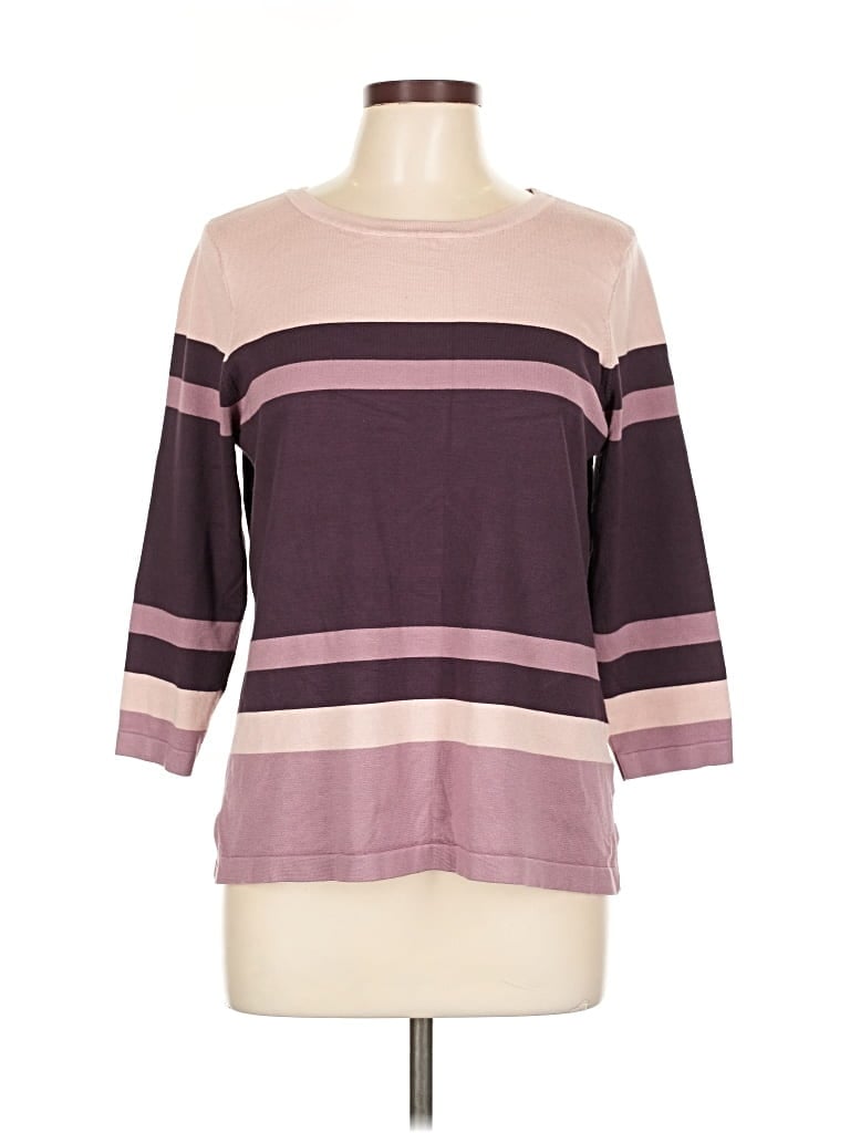 Pre-owned Liz Claiborne 3/4 Sleeve T-shirt In Purple