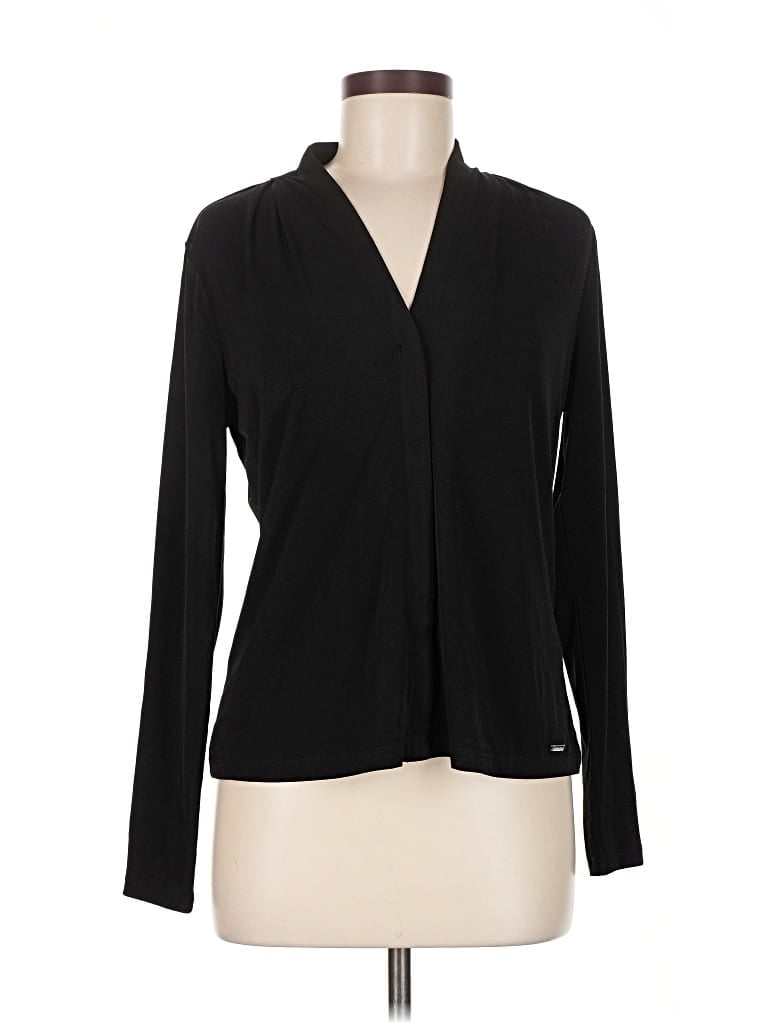 Pre-owned Calvin Klein Long Sleeve Blouse In Black