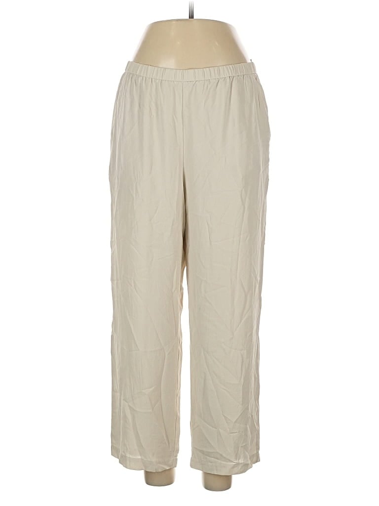 Pre-owned Eileen Fisher Silk Pants In White
