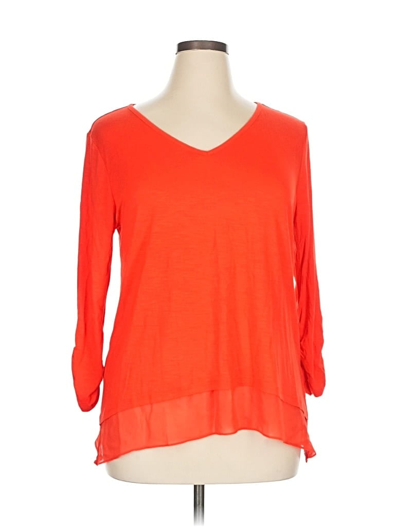 Pre-owned Style & Co 3/4 Sleeve T-shirt In Orange