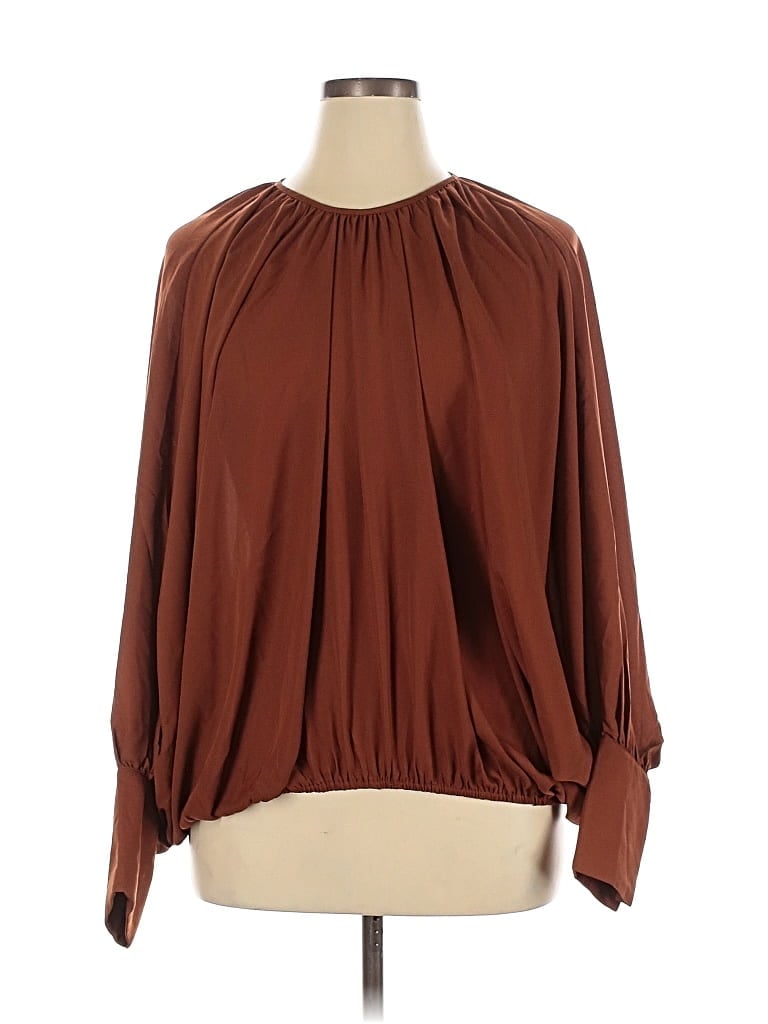 Pre-owned Fashion Nova 3/4 Sleeve Blouse In Brown