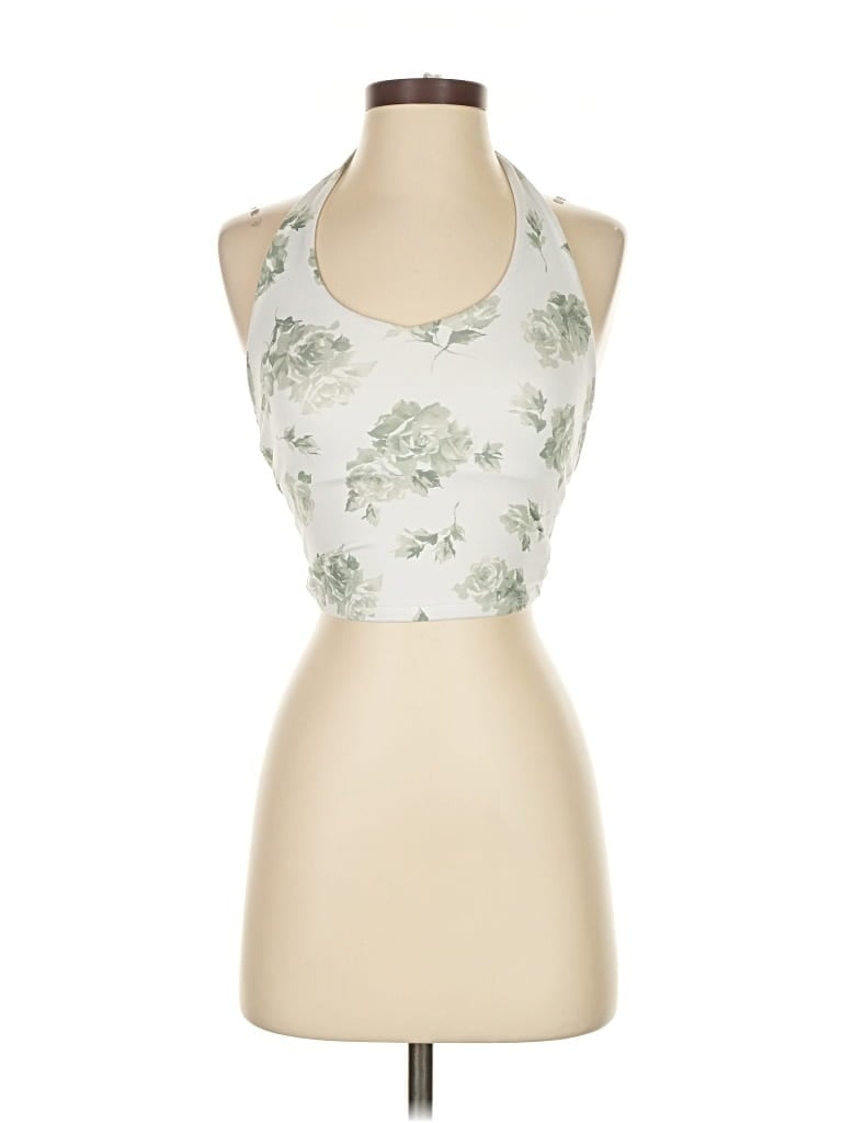 Pre-owned Hollister Tank Top Ivory Halter Neckline Tops In White