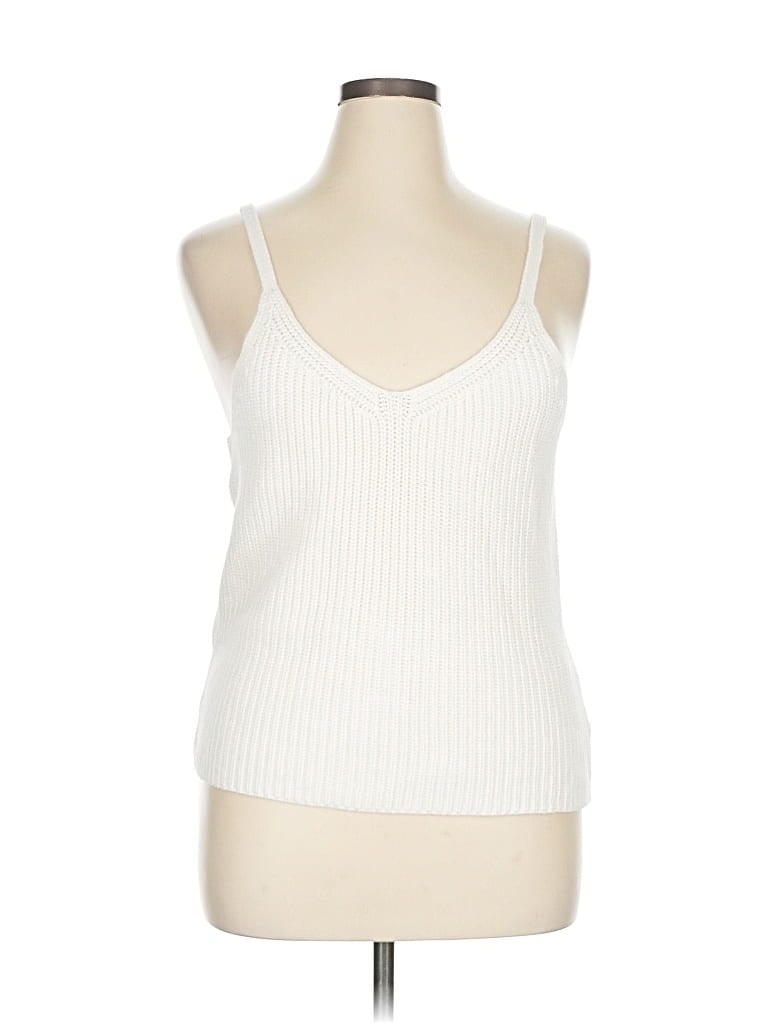 Pre-owned Martha Stewart Sleeveless Top White Sweetheart Neckline Tops