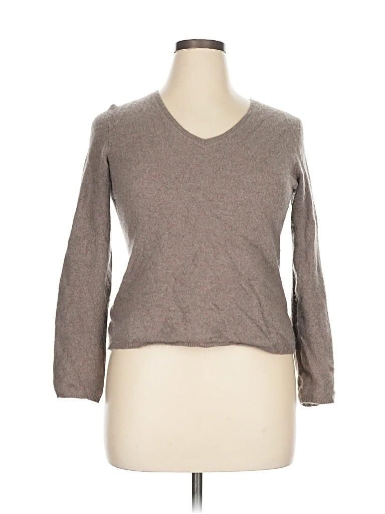 Pre-owned Charter Club Cashmere Pullover Sweater In Brown