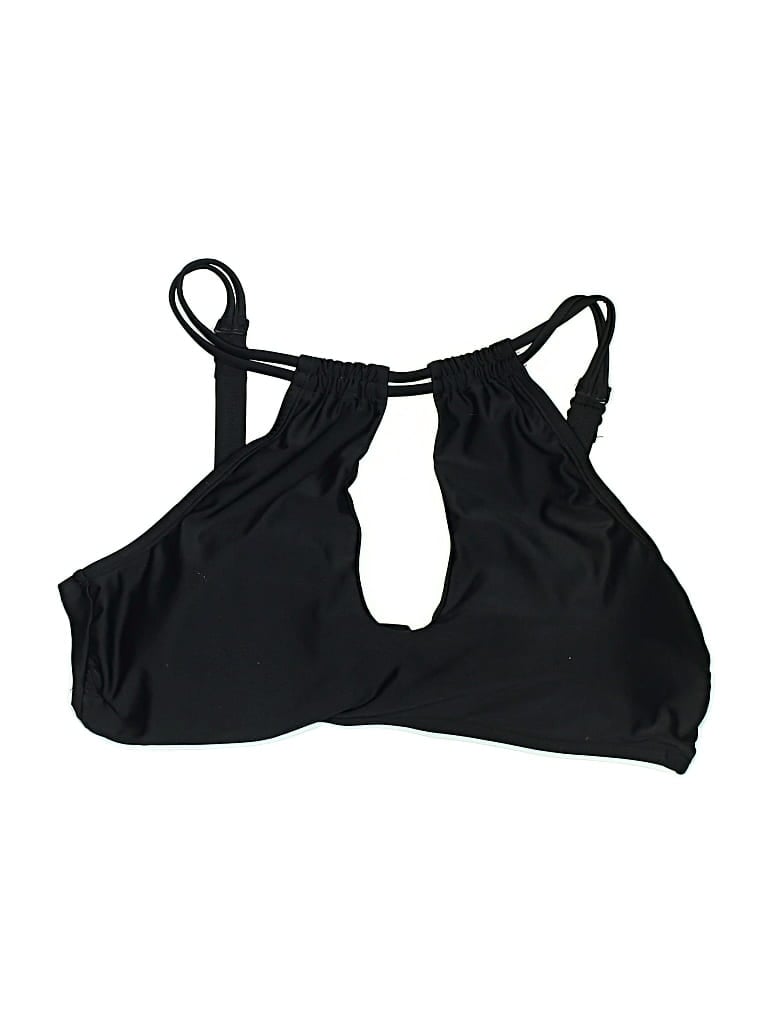 Pre-owned Time And Tru Swimsuit Top Black Swimwear