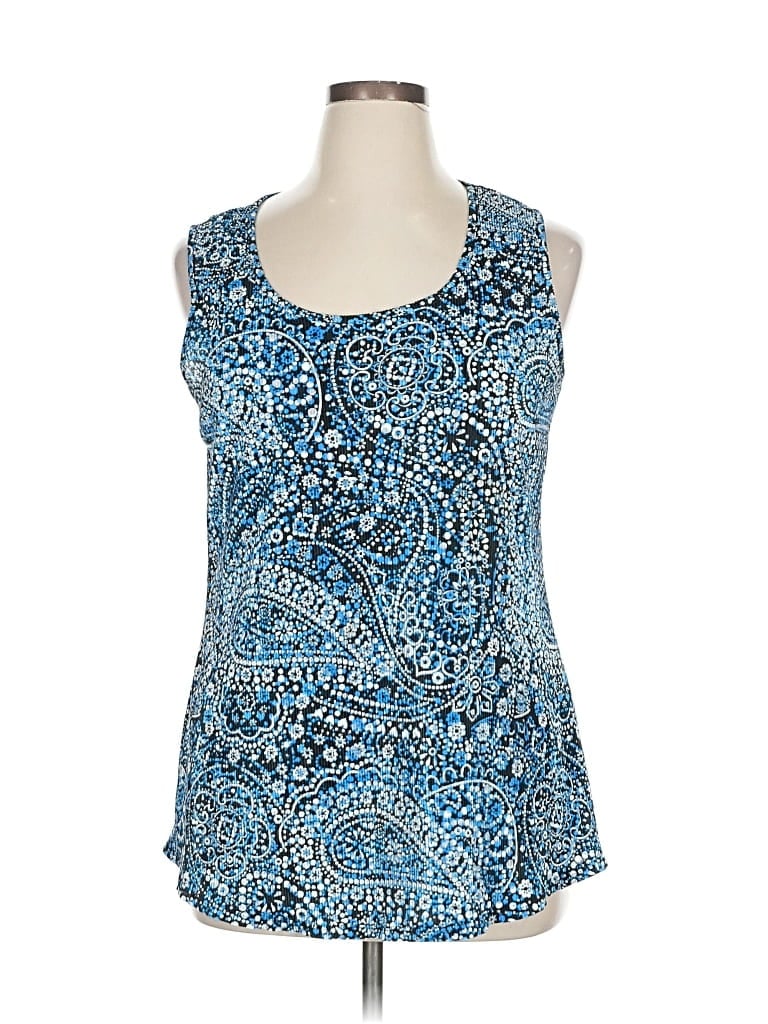 Pre-owned Notations Sleeveless Blouse In Blue