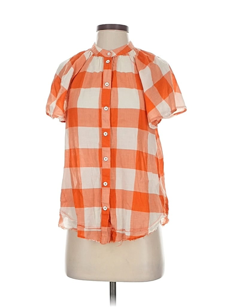Pre-owned Maeve Short Sleeve Blouse In Orange