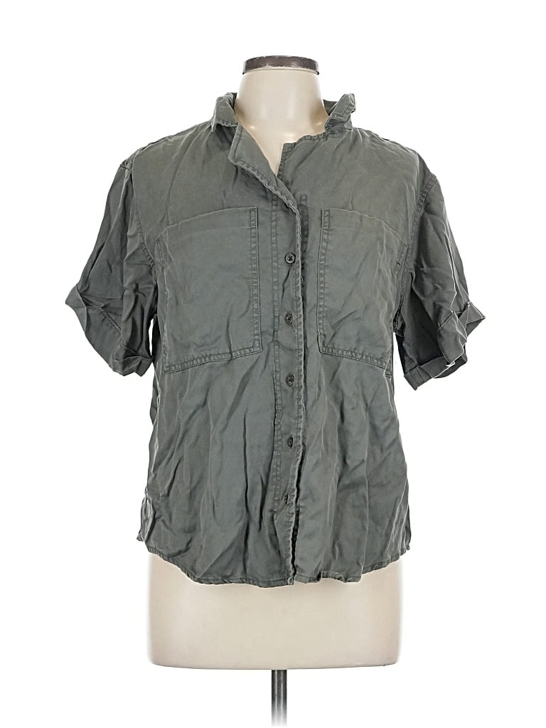 Pre-owned Member's Mark Short Sleeve Button Down Shirt In Gray
