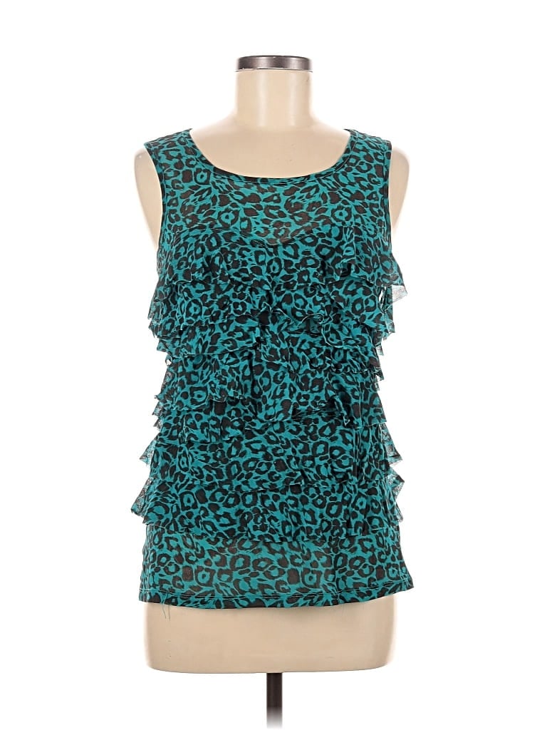 Pre-owned Inc International Concepts Sleeveless Blouse In Blue