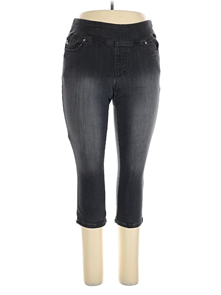 Pre-owned Belle By Kim Gravel Jeggings In Gray