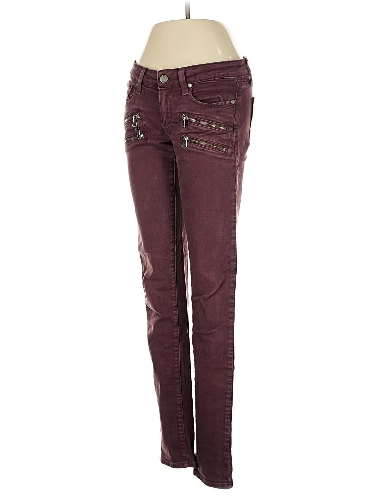 Pre-owned Paige Jeans In Burgundy