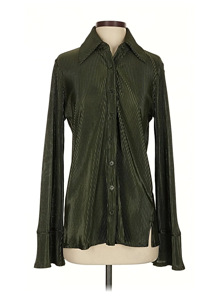 Pre-owned Reformation Long Sleeve Blouse In Green