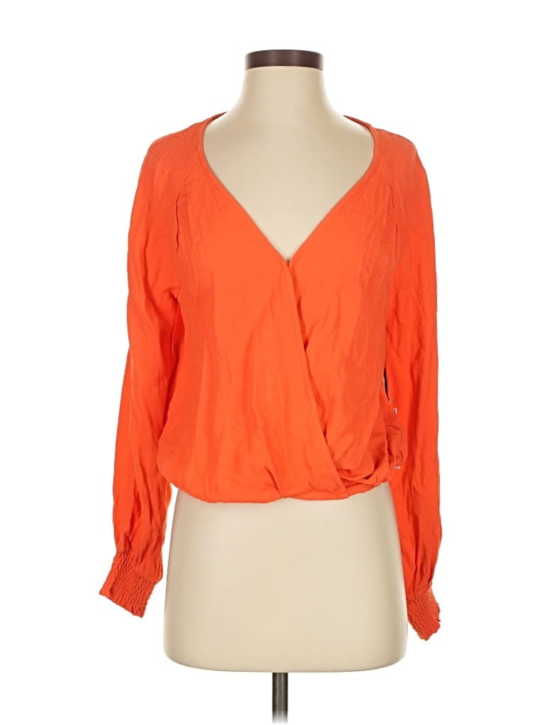 Pre-owned Astr Long Sleeve Blouse In Orange