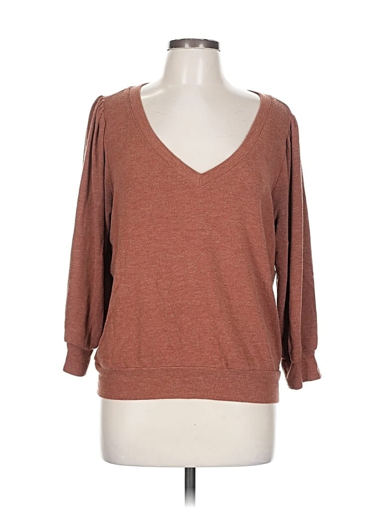 Pre-owned Michael Stars Pullover Sweater In Brown