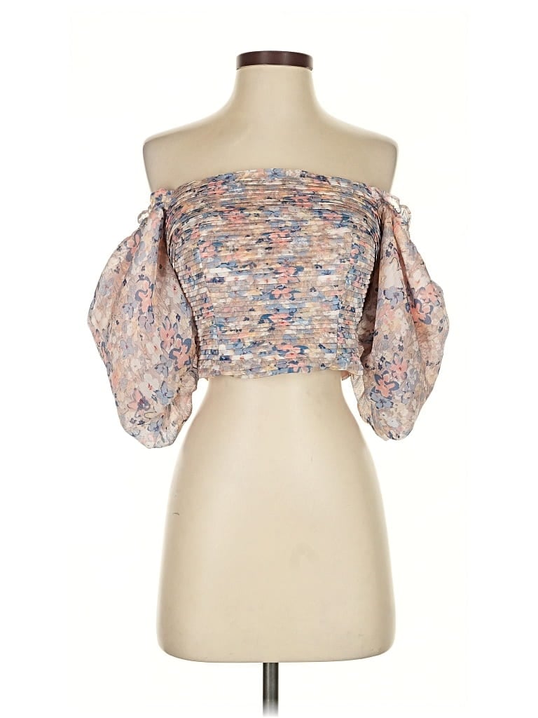 Pre-owned Astr Short Sleeve Blouse In Pink