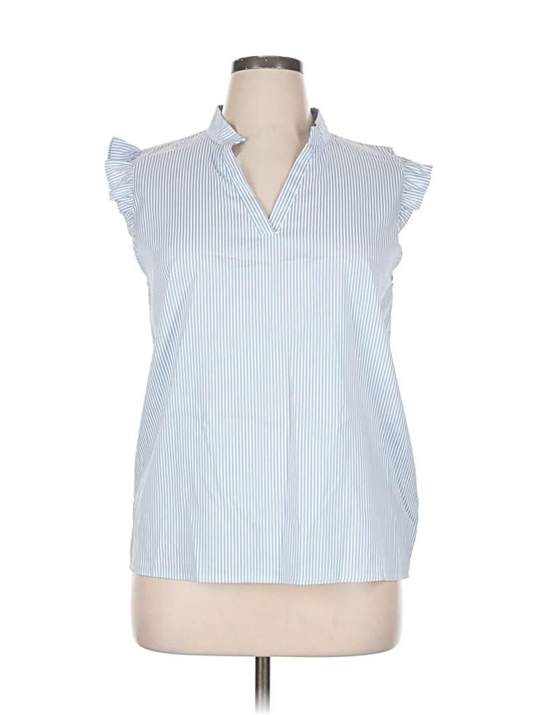 Pre-owned Unbranded Sleeveless Blouse In Blue