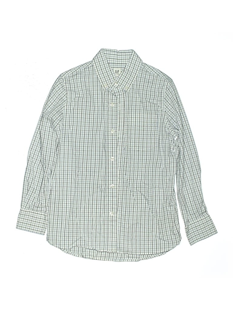 Pre-owned Gap Kids' Long Sleeve Button Down Shirt In Green