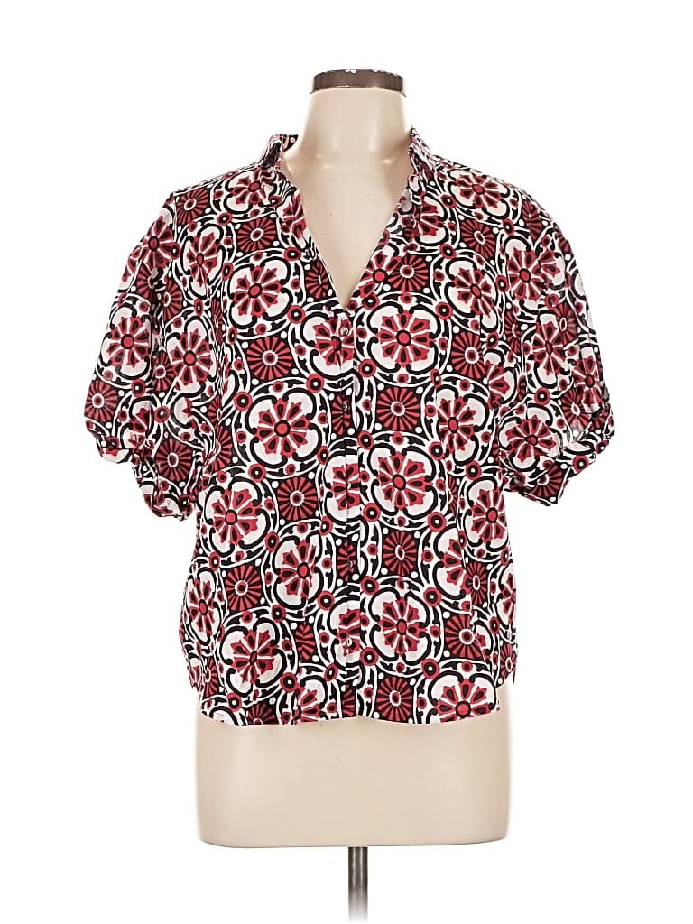Pre-owned Xirena Short Sleeve Blouse In Red