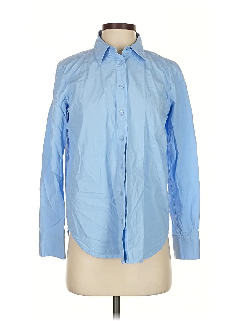 Pre-owned Ann Taylor Long Sleeve Button Down Shirt In Blue
