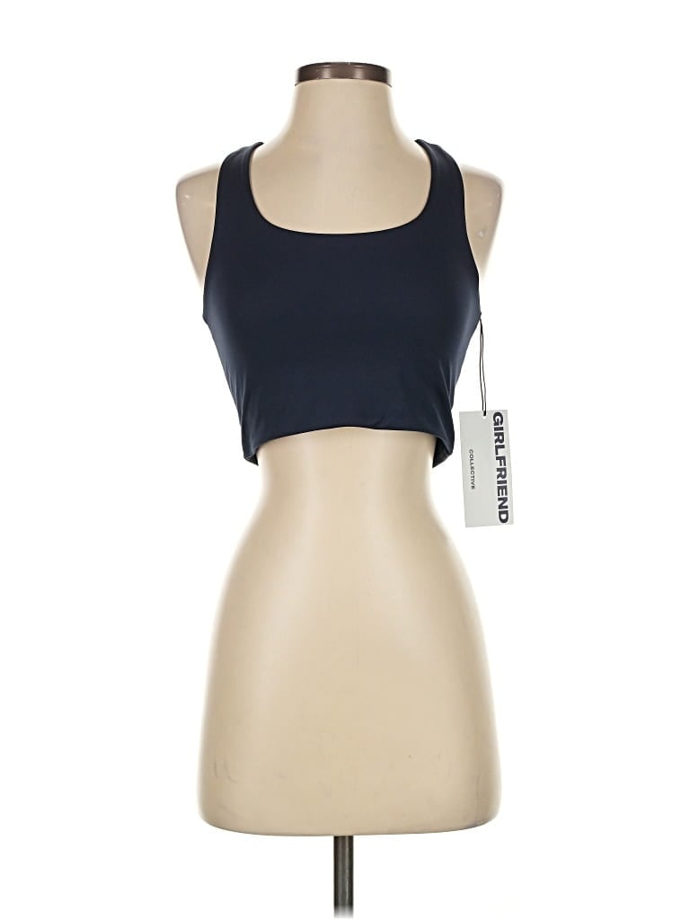 Pre-owned Girlfriend Collective Tank Top Blue Halter Neckline Tops