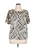 Cortefiel Ivory Short Sleeve Blouse Size 10 - photo 1